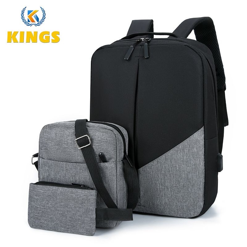 New Arrival Men Backpack Cross-body Bag Small Bag 3 In 1 Bags Set Simple Rucksack School Bag