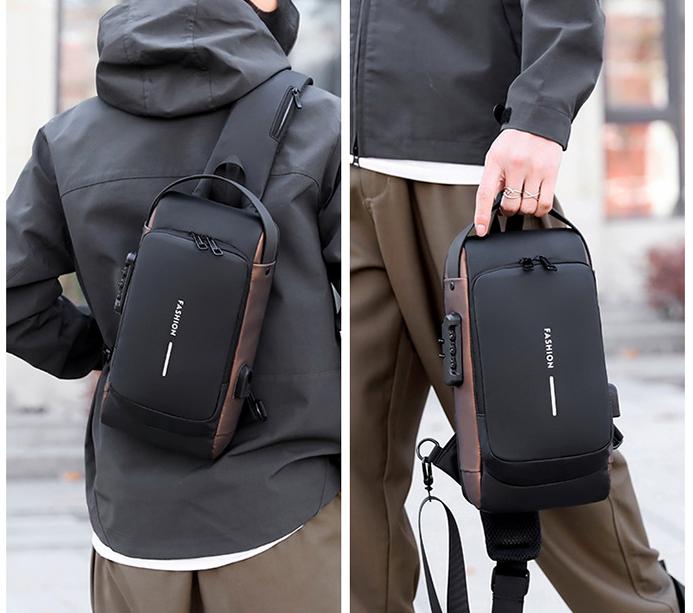 New Arrival Men Chest Bag Male Anti-theft Bag Waterproof Fabric Multi-layered Sling Bag