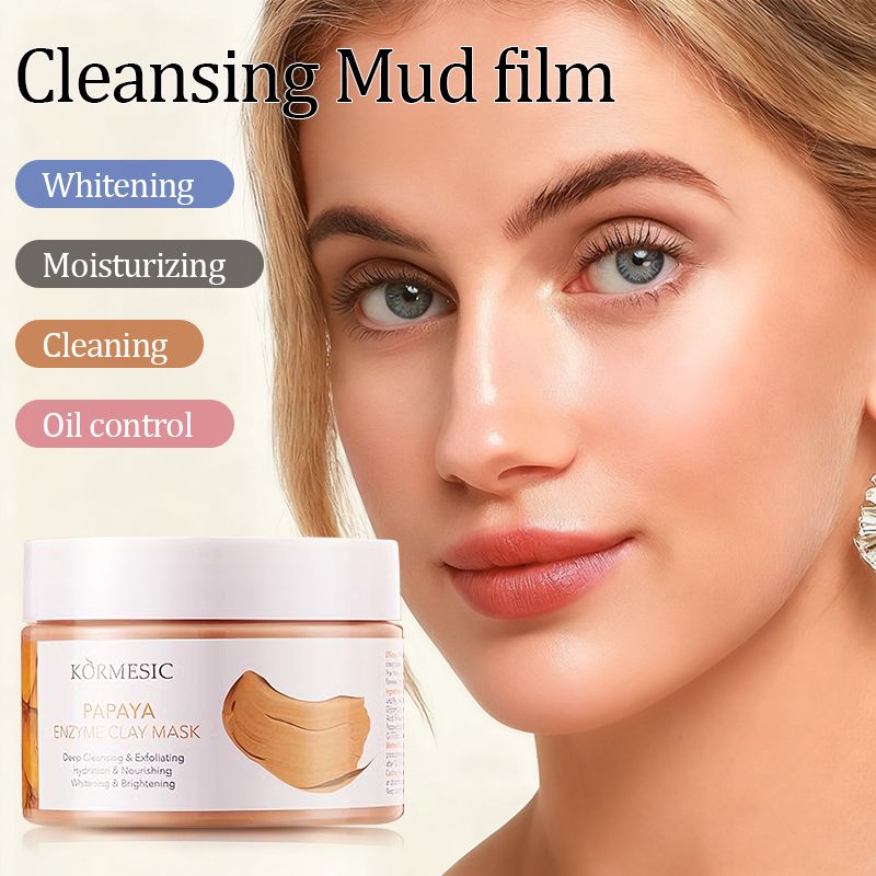 New Arrival 120g Cleaning Clay Mask Natural Plant Ingredient Masks Papaya Enzyme Pomegranate Regenerating Clay Mask