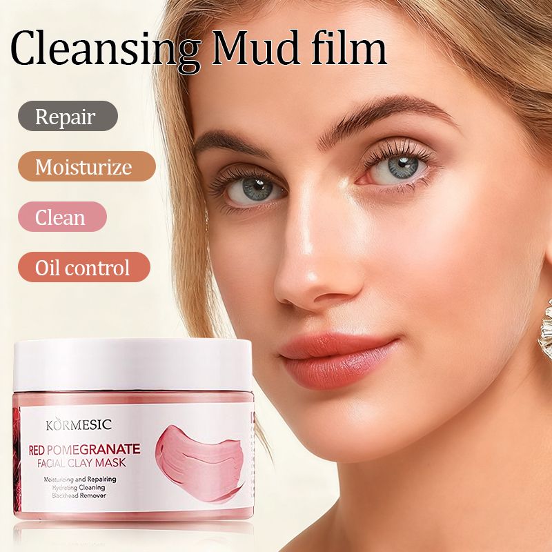 New Arrival 120g Cleaning Clay Mask Natural Plant Ingredient Masks Papaya Enzyme Pomegranate Regenerating Clay Mask