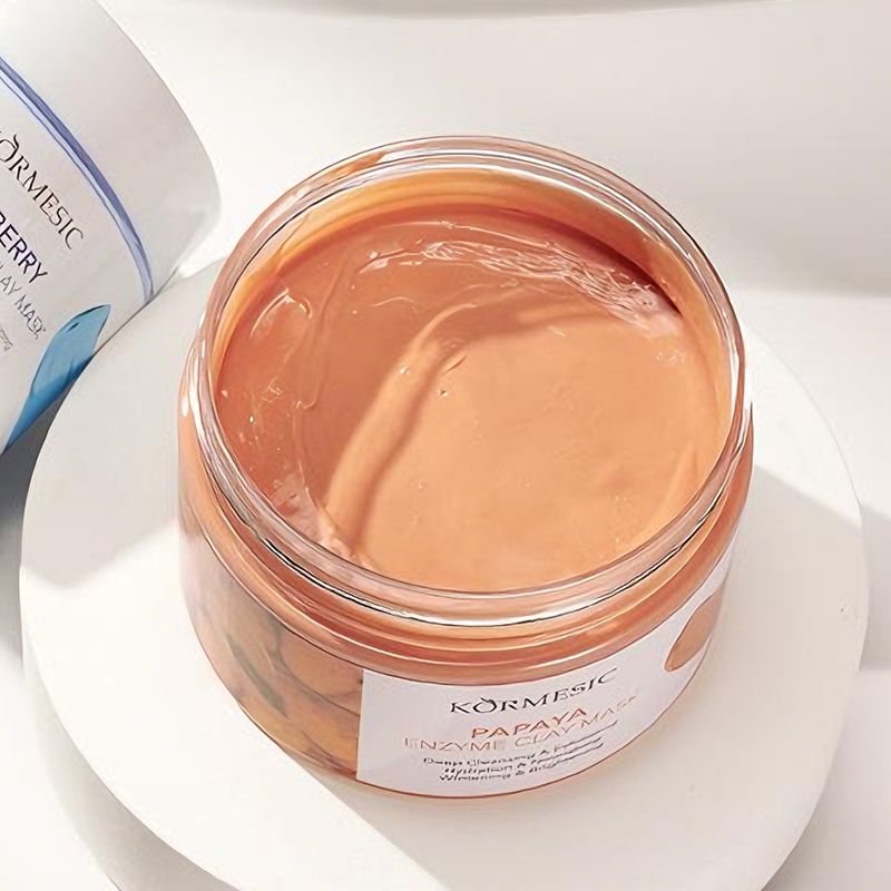 New Arrival 120g Cleaning Clay Mask Natural Plant Ingredient Masks Papaya Enzyme Pomegranate Regenerating Clay Mask