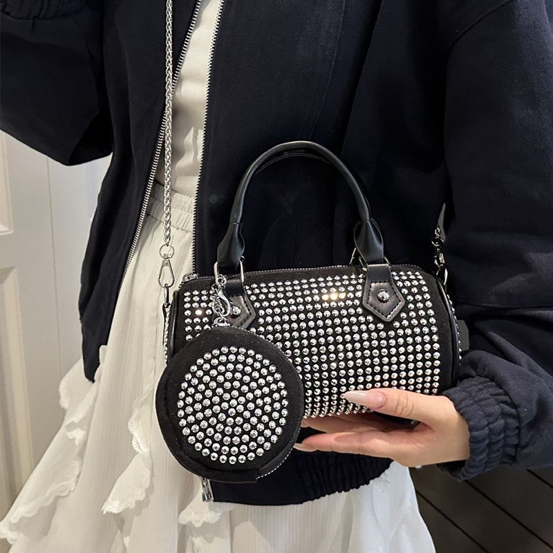 New Arrival 2 In 1 Ladies Coin Bag Small Cross-body Bag Set Top-handle Bag Women Chain bag Rivet Decoration Bags Purse