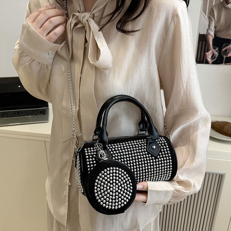 New Arrival 2 In 1 Ladies Coin Bag Small Cross-body Bag Set Top-handle Bag Women Chain bag Rivet Decoration Bags Purse