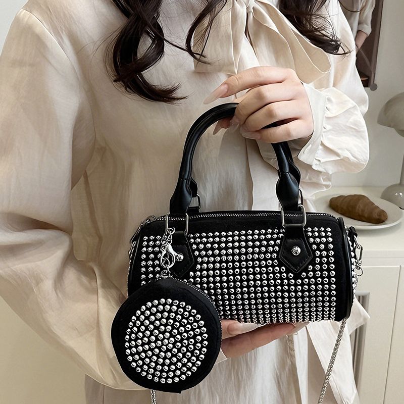 New Arrival 2 In 1 Ladies Coin Bag Small Cross-body Bag Set Top-handle Bag Women Chain bag Rivet Decoration Bags Purse