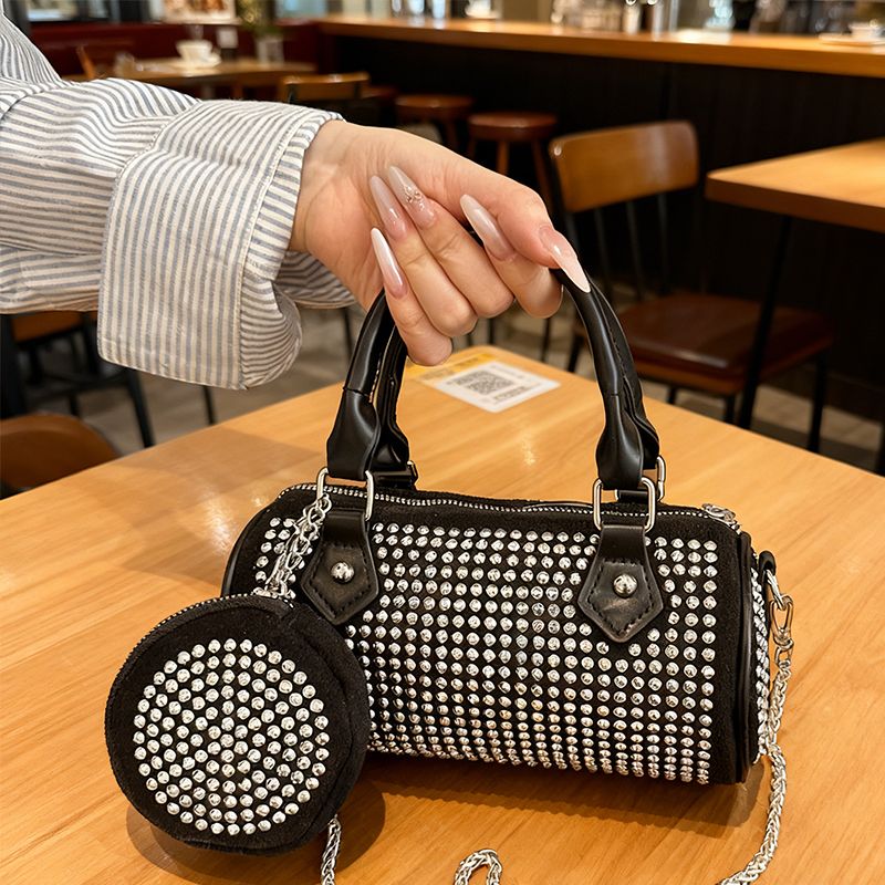 New Arrival 2 In 1 Ladies Coin Bag Small Cross-body Bag Set Top-handle Bag Women Chain bag Rivet Decoration Bags Purse
