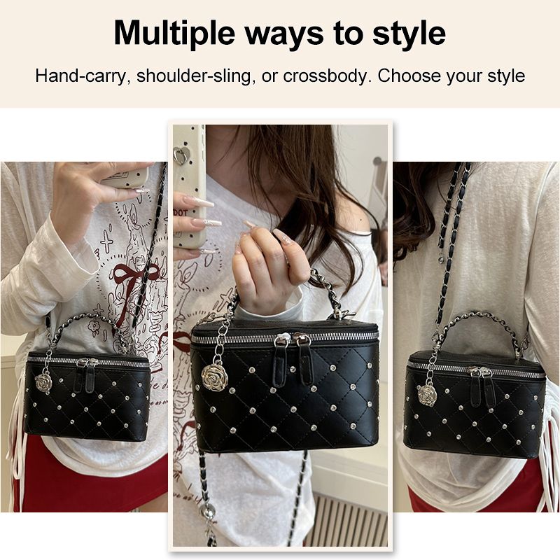 New Arrival Ladies Purses Small Top-Handle Bags Mini Cross-body bag Tiny Top-handle Bag Rhinestone Decoration Phone Bag