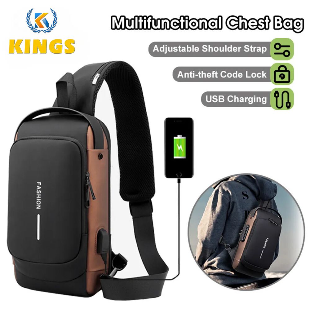 New Arrival Men Chest Bag Male Anti-theft Bag Waterproof Fabric Multi-layered Sling Bag