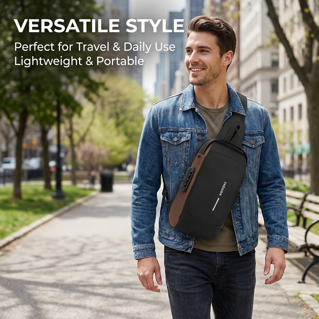 New Arrival Men Chest Bag Male Anti-theft Bag Waterproof Fabric Multi-layered Sling Bag