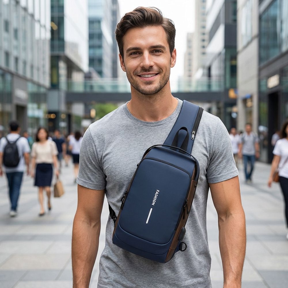 New Arrival Men Chest Bag Male Anti-theft Bag Waterproof Fabric Multi-layered Sling Bag