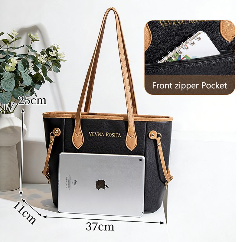 Ladies Large-capacity Handbag Women Tote Bag PU Synthetic Leather Bag