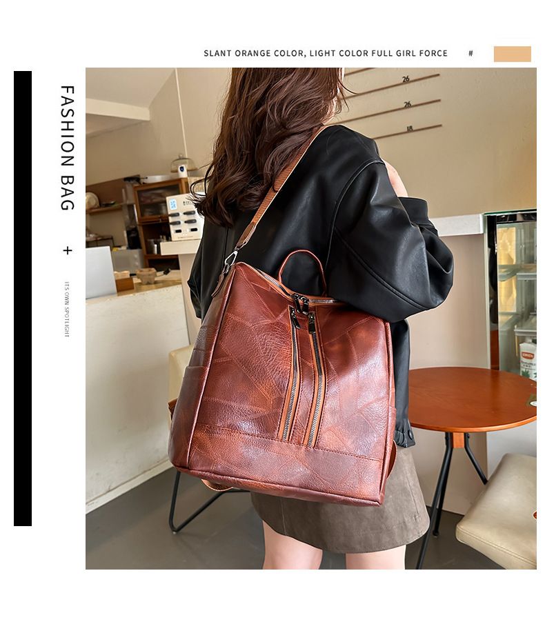 New Arrival Ladies Backpack Bags Women Black PU Synthetic Leather Bag School Bag