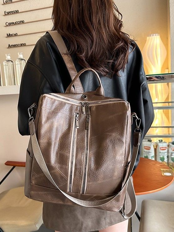 New Arrival Ladies Backpack Bags Women Black PU Synthetic Leather Bag School Bag