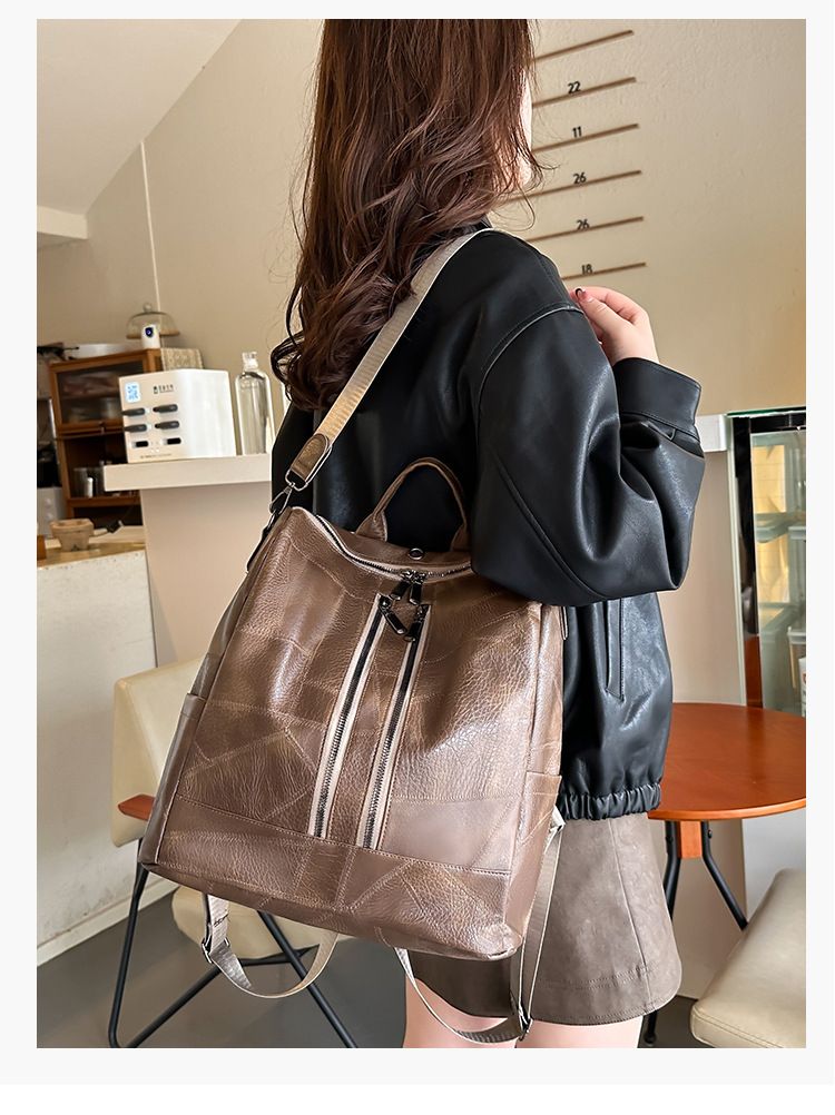 New Arrival Ladies Backpack Bags Women Black PU Synthetic Leather Bag School Bag