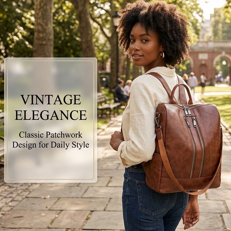 New Arrival Ladies Backpack Bags Women Black PU Synthetic Leather Bag School Bag