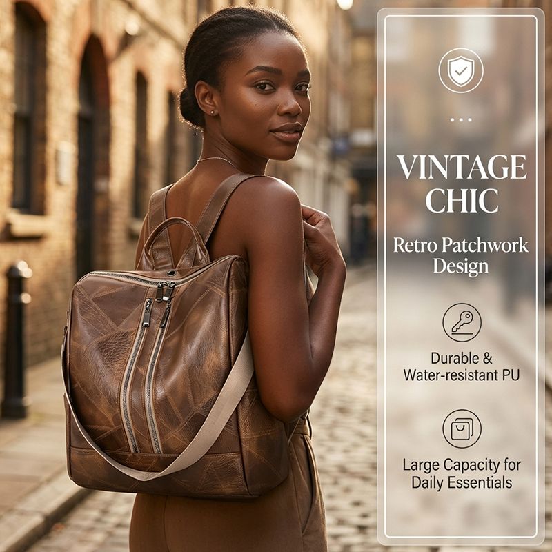 New Arrival Ladies Backpack Bags Women Black PU Synthetic Leather Bag School Bag