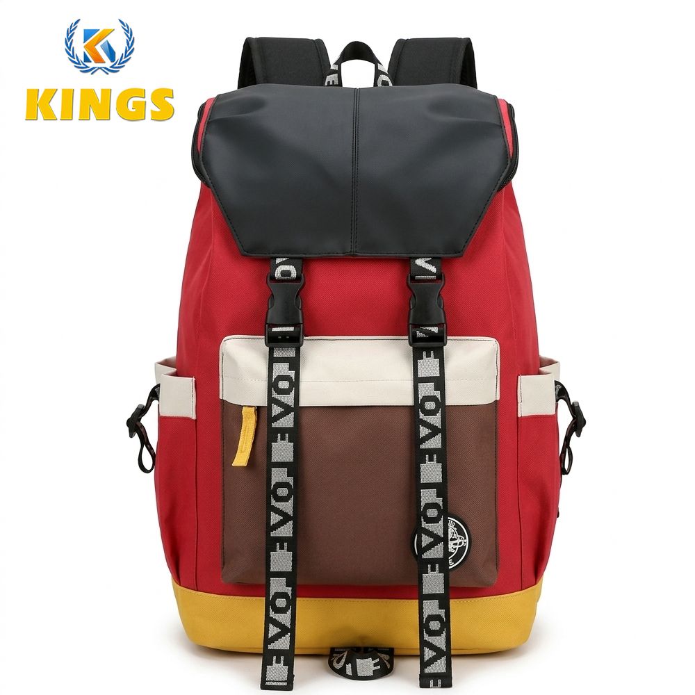 Men Backpack Large Capacity Bags Trendy Student Backpack Contrasting color School Bag Travel Bag