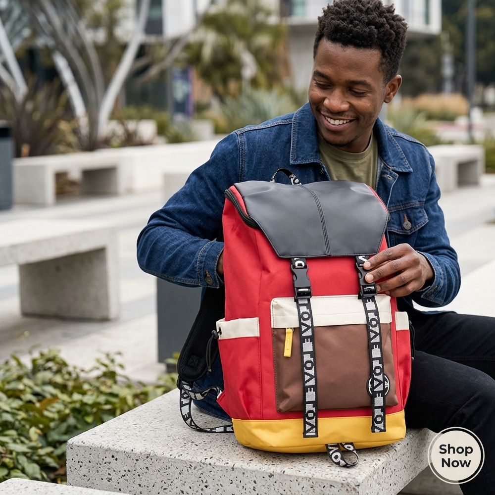 Men Backpack Large Capacity Bags Trendy Student Backpack Contrasting color School Bag Travel Bag