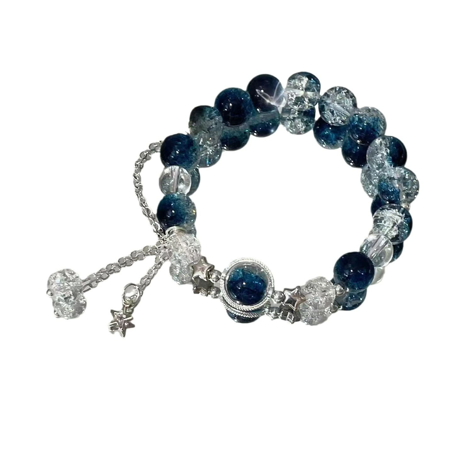 20mm Crystal Beaded Bracelets for Women Glass Bead Stretch Bracelets Jewelry