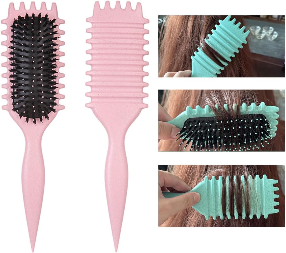 Bounce Curl Define Styling Brush 1 Piece Pink-Premium Curly Hair Brush, Wet & Dry Detangler, Essential Tool for Shaping & Perfecting Your Curls