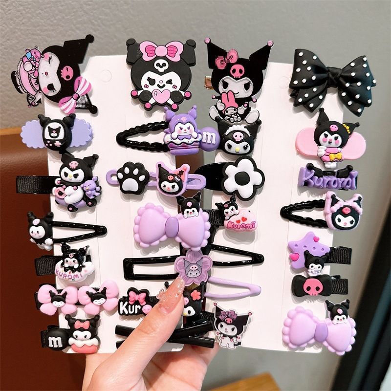 Kuromi Children's Hair Clips, Sweet Cartoon Side Bangs Clips for Girls, Gentle Hair Accessories for Kids (Cute Design)