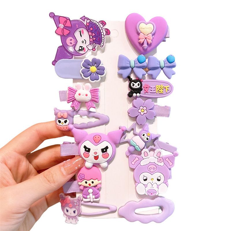 Kuromi Children's Hair Clips, Sweet Cartoon Side Bangs Clips for Girls, Gentle Hair Accessories for Kids (Cute Design)