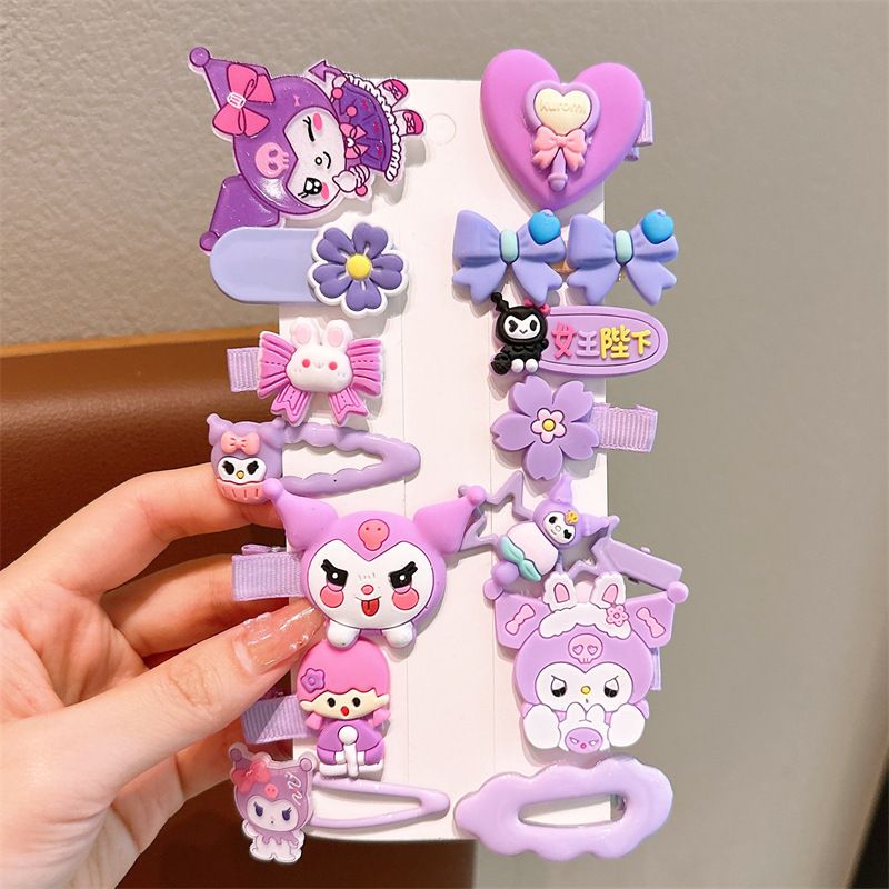 Kuromi Children's Hair Clips, Sweet Cartoon Side Bangs Clips for Girls, Gentle Hair Accessories for Kids (Cute Design)