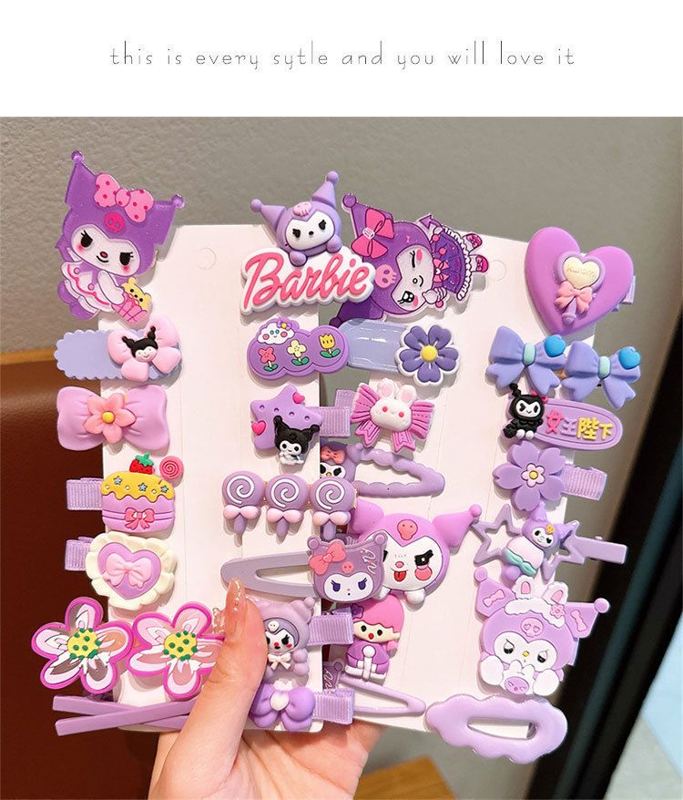 Kuromi Children's Hair Clips, Sweet Cartoon Side Bangs Clips for Girls, Gentle Hair Accessories for Kids (Cute Design)