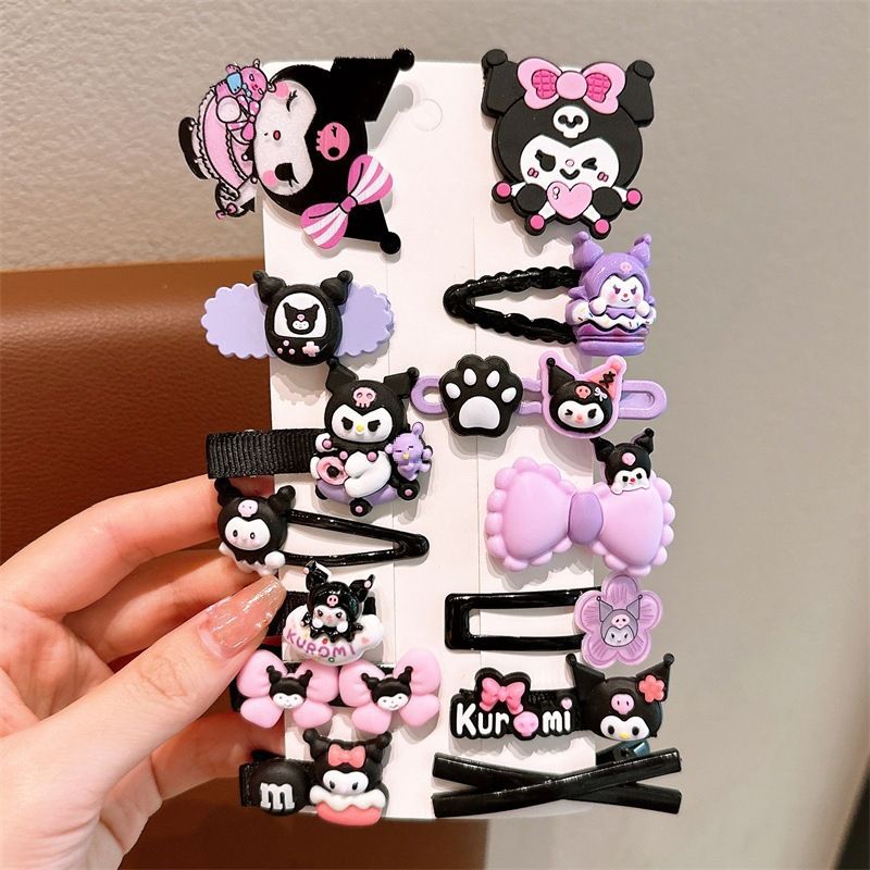 Kuromi Children's Hair Clips, Sweet Cartoon Side Bangs Clips for Girls, Gentle Hair Accessories for Kids (Cute Design)