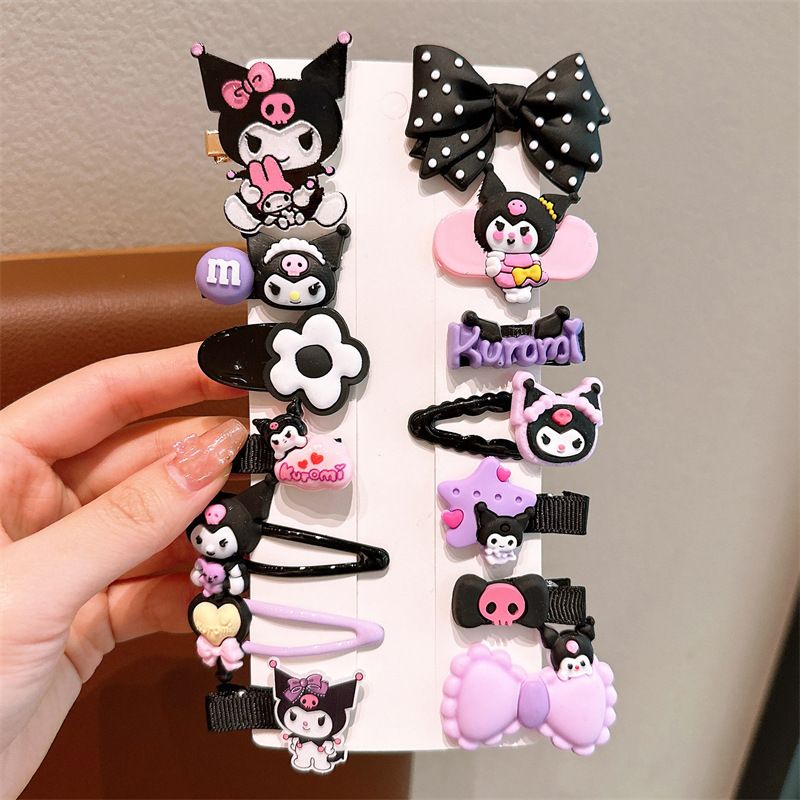Kuromi Children's Hair Clips, Sweet Cartoon Side Bangs Clips for Girls, Gentle Hair Accessories for Kids (Cute Design)