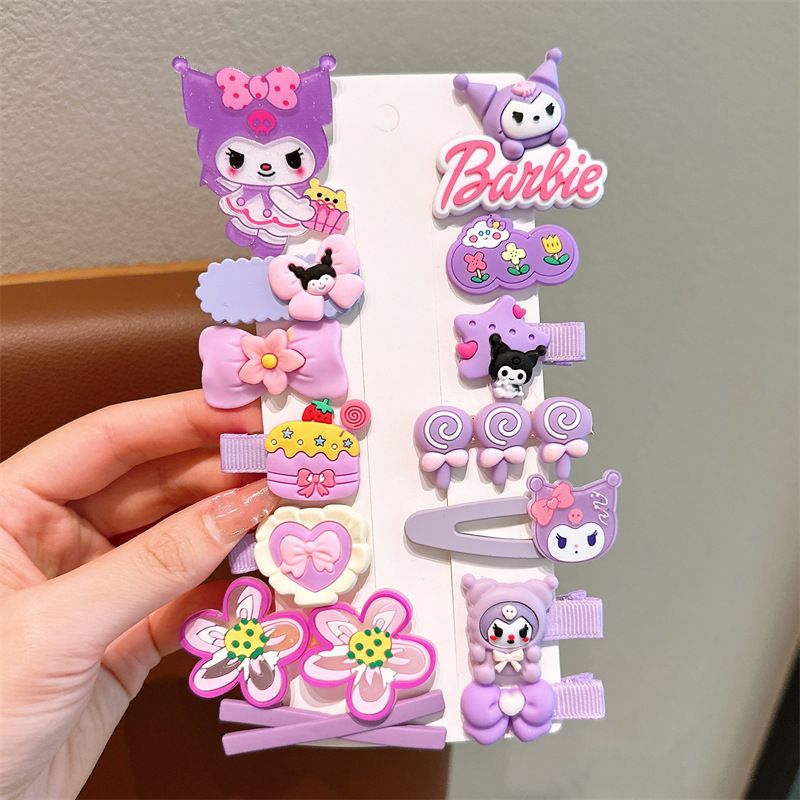 Kuromi Children's Hair Clips, Sweet Cartoon Side Bangs Clips for Girls, Gentle Hair Accessories for Kids (Cute Design)