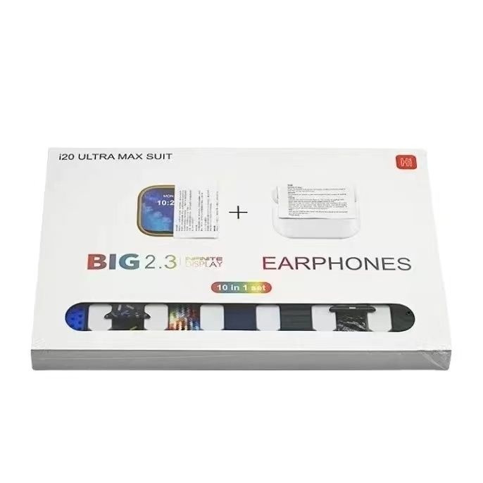 2024 New S9ultra Smart Watch Running Bracelet Comes with Earphones+7 Straps 10 in 1 Set Top Black [Ten Piece Set] - Includes