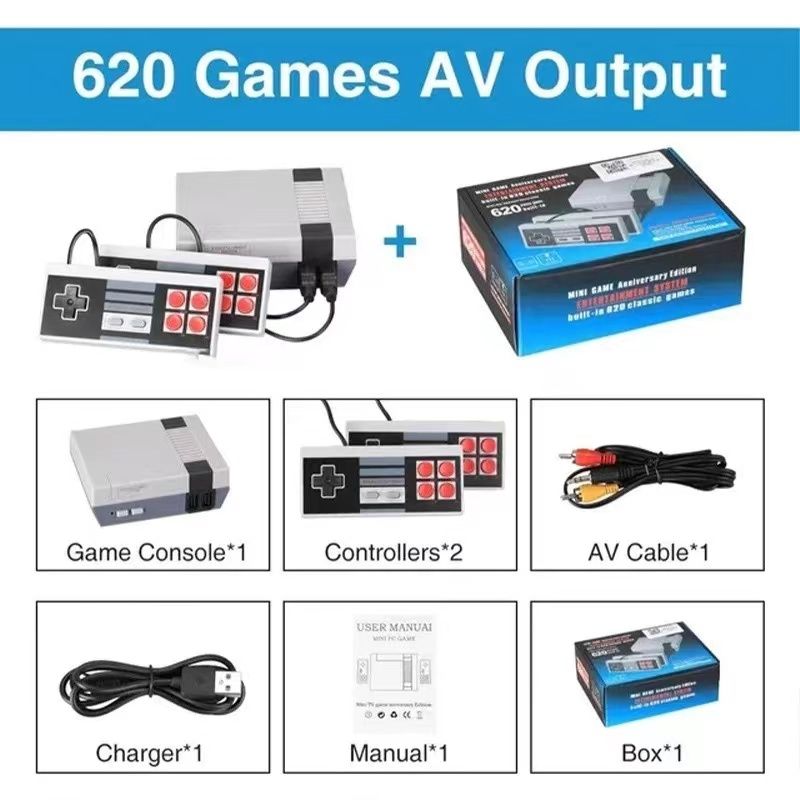 One factory  Wired NES620 handheld game console classic nostalgic two player fight retro home FC machine
