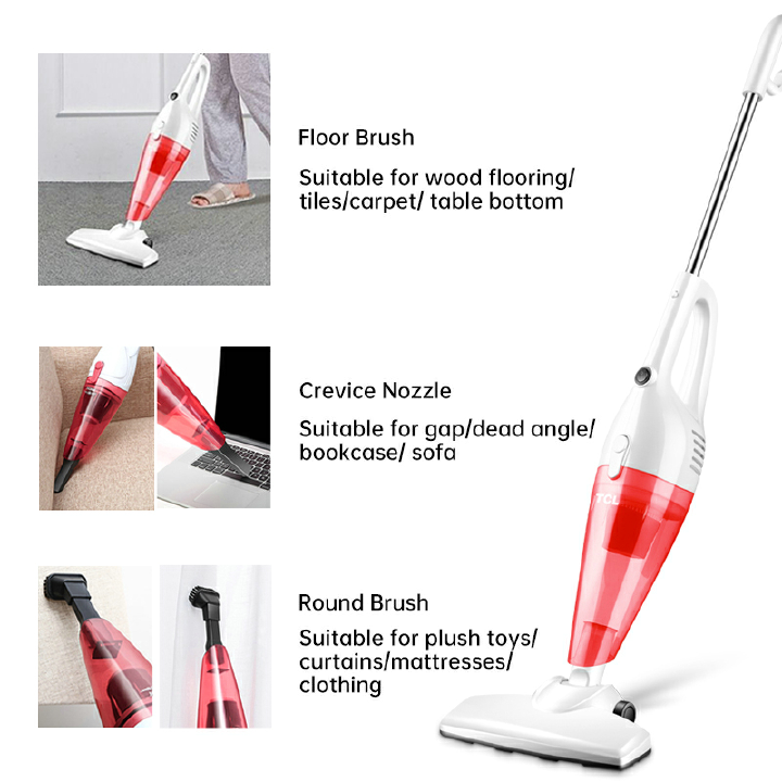 Household Vacuum Cleaner Power Suction 2 in 1 Vacuum Cleaner Vertical Handheld Vacuum Cleaner Handheld Sweeper Machine Hardwood Carpet Aspirator