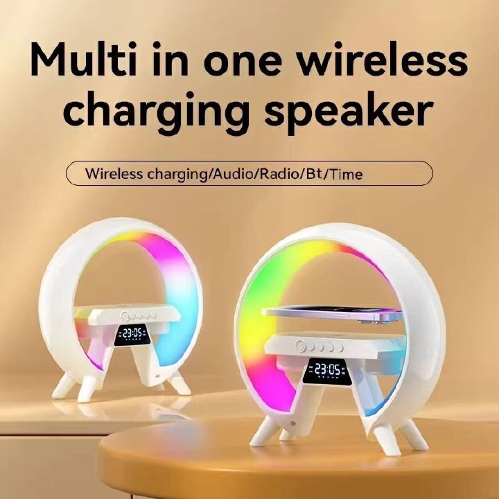One factory Bluetooth audio New large GX63 private model cross-border mobile phone wireless charging clock night light dual speaker Bluetooth audio