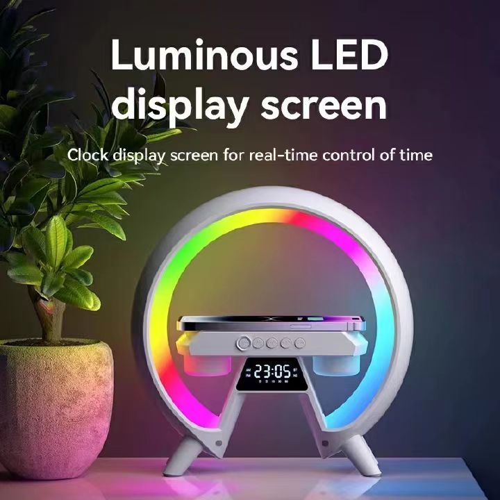One factory Bluetooth audio New large GX63 private model cross-border mobile phone wireless charging clock night light dual speaker Bluetooth audio