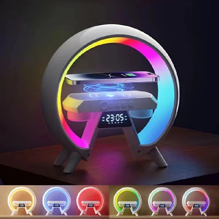 One factory Bluetooth audio New large GX63 private model cross-border mobile phone wireless charging clock night light dual speaker Bluetooth audio