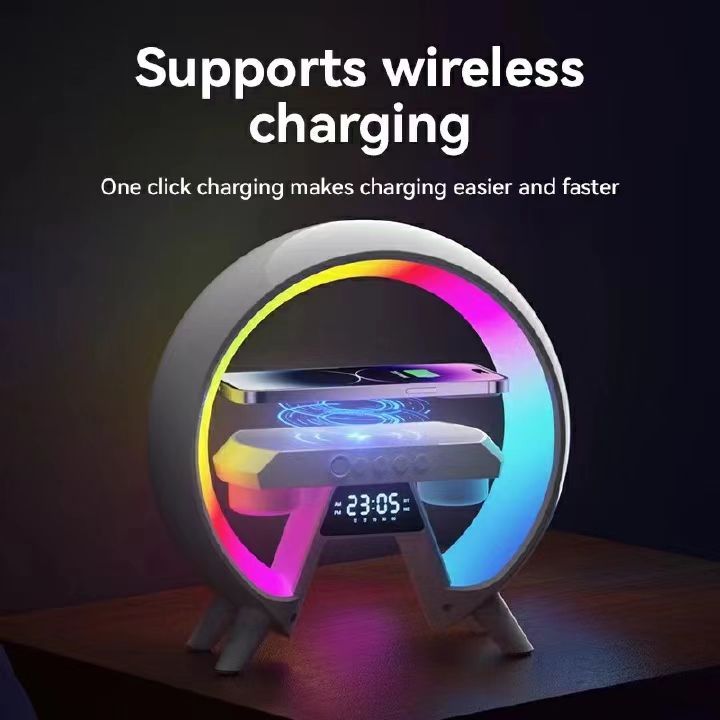 One factory Bluetooth audio New large GX63 private model cross-border mobile phone wireless charging clock night light dual speaker Bluetooth audio