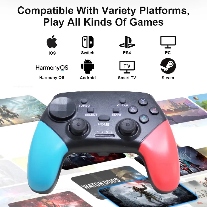 Bluetooth Game Consoles Controller 2.4G Wireless Gamepads Dual Vibration Joystick For Nintendo Switch PS4 TV Box Games Android Phone IOS PC