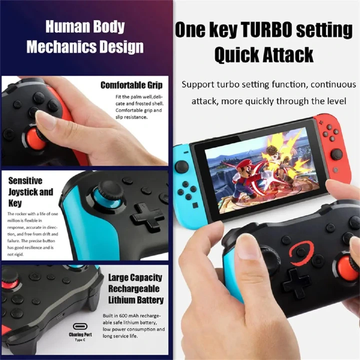 Bluetooth Game Consoles Controller 2.4G Wireless Gamepads Dual Vibration Joystick For Nintendo Switch PS4 TV Box Games Android Phone IOS PC