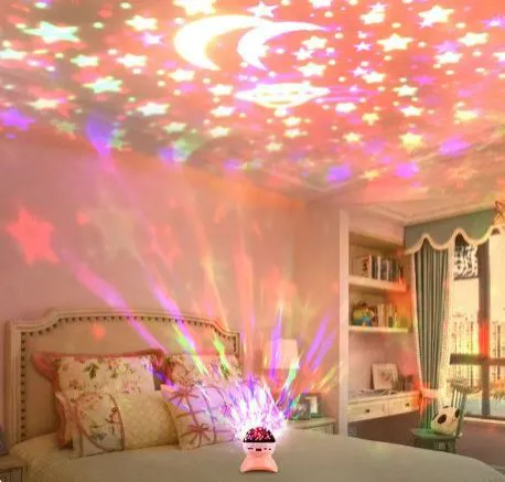Bluetooth speaker stage light Christmas projection light Colorful crystal magic ball music flash KTV dazzling atmosphere light