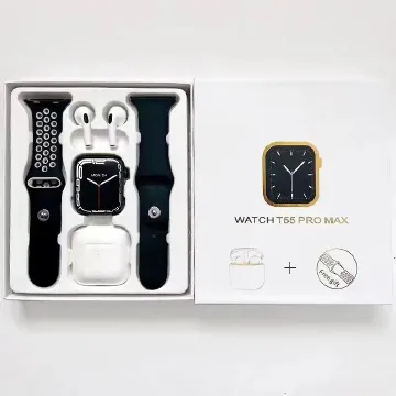 Pro Max Smart Watch TWS Earphone 2 In 1 BT Call Reloj Inteligente 1.71 Inch Screen T55 Pro Max Smartwatches Pro 4 Earphon