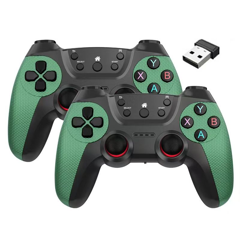 One factory Emuelec Android TV Box Game Stick 2.4G Computer Wireless Controller Double player One to Two Charging Model