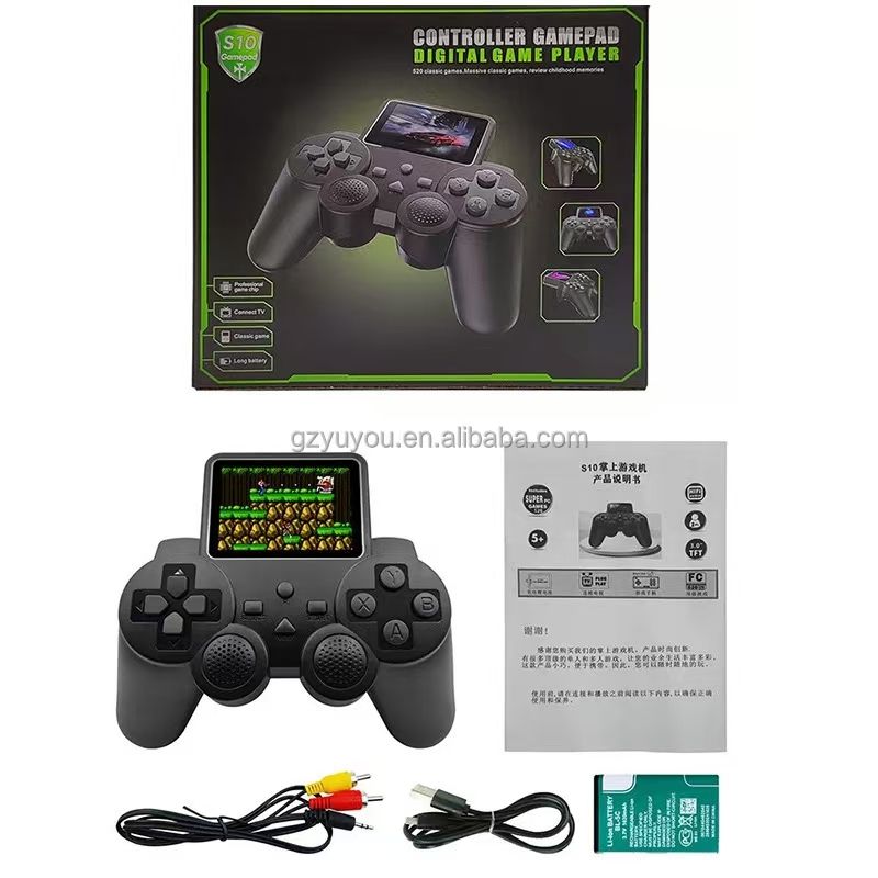 One factory  S10 joystick handheld game console retro nostalgic classic arcade game two player fight mini handheld console