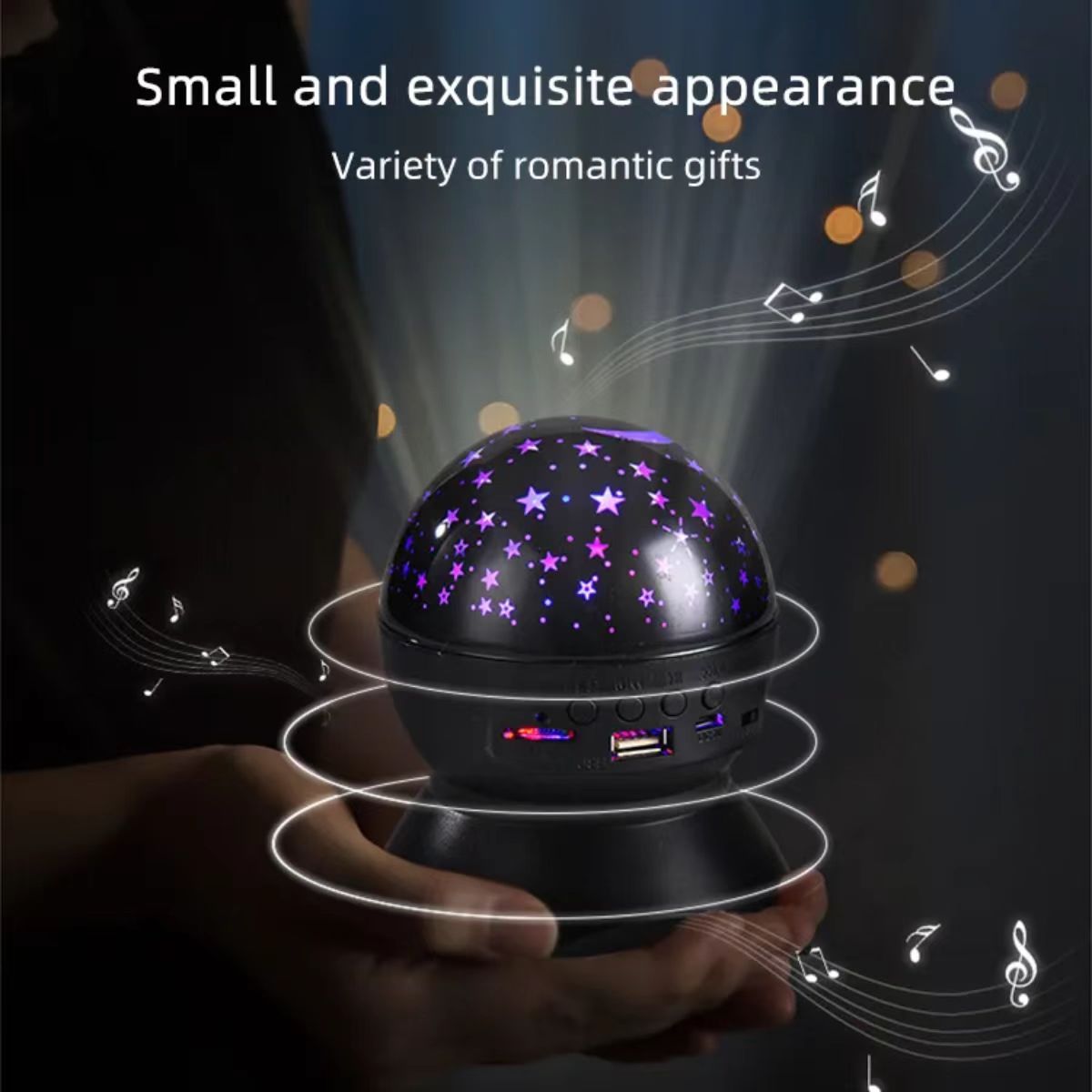 Bluetooth speaker stage light Christmas projection light Colorful crystal magic ball music flash KTV dazzling atmosphere light