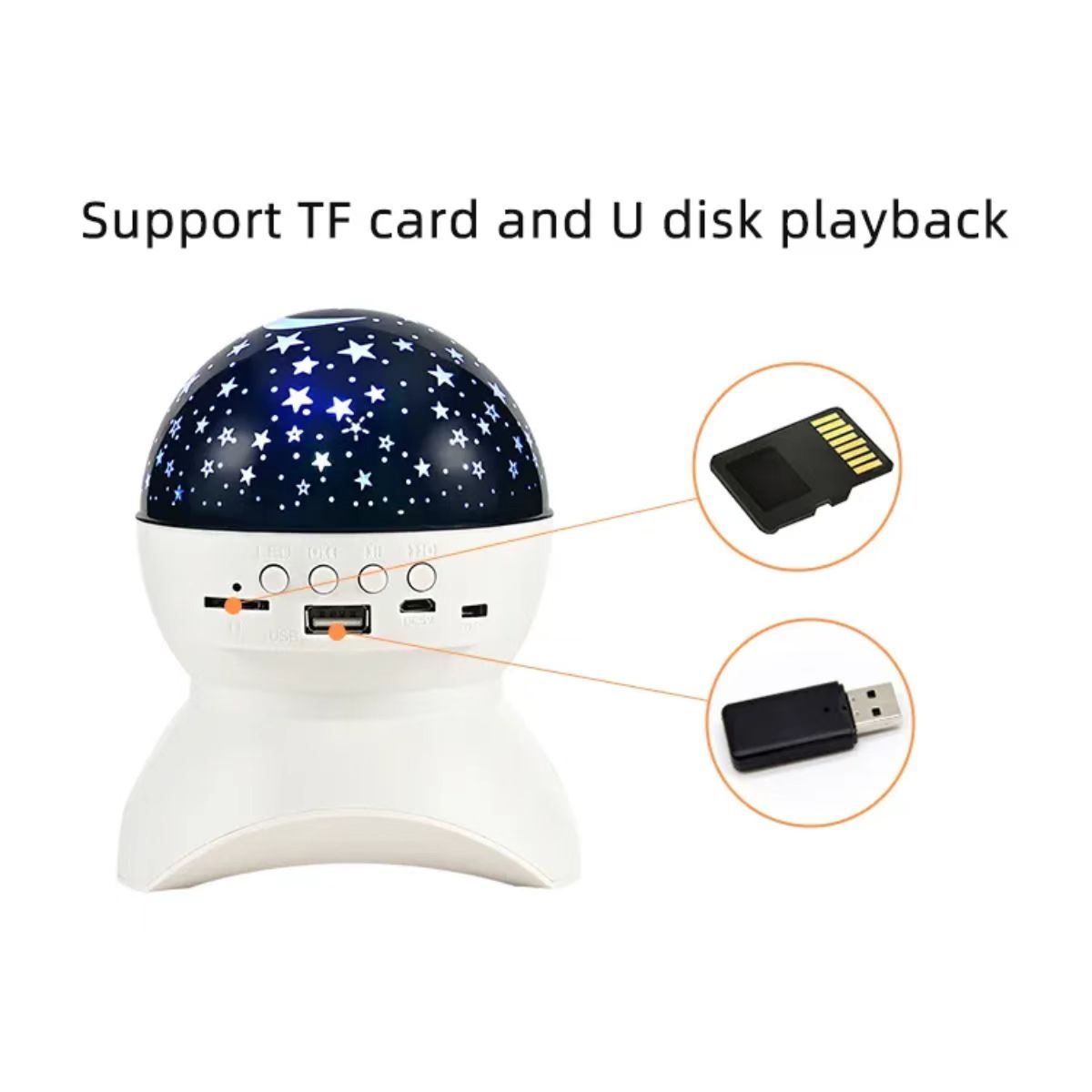 Bluetooth speaker stage light Christmas projection light Colorful crystal magic ball music flash KTV dazzling atmosphere light