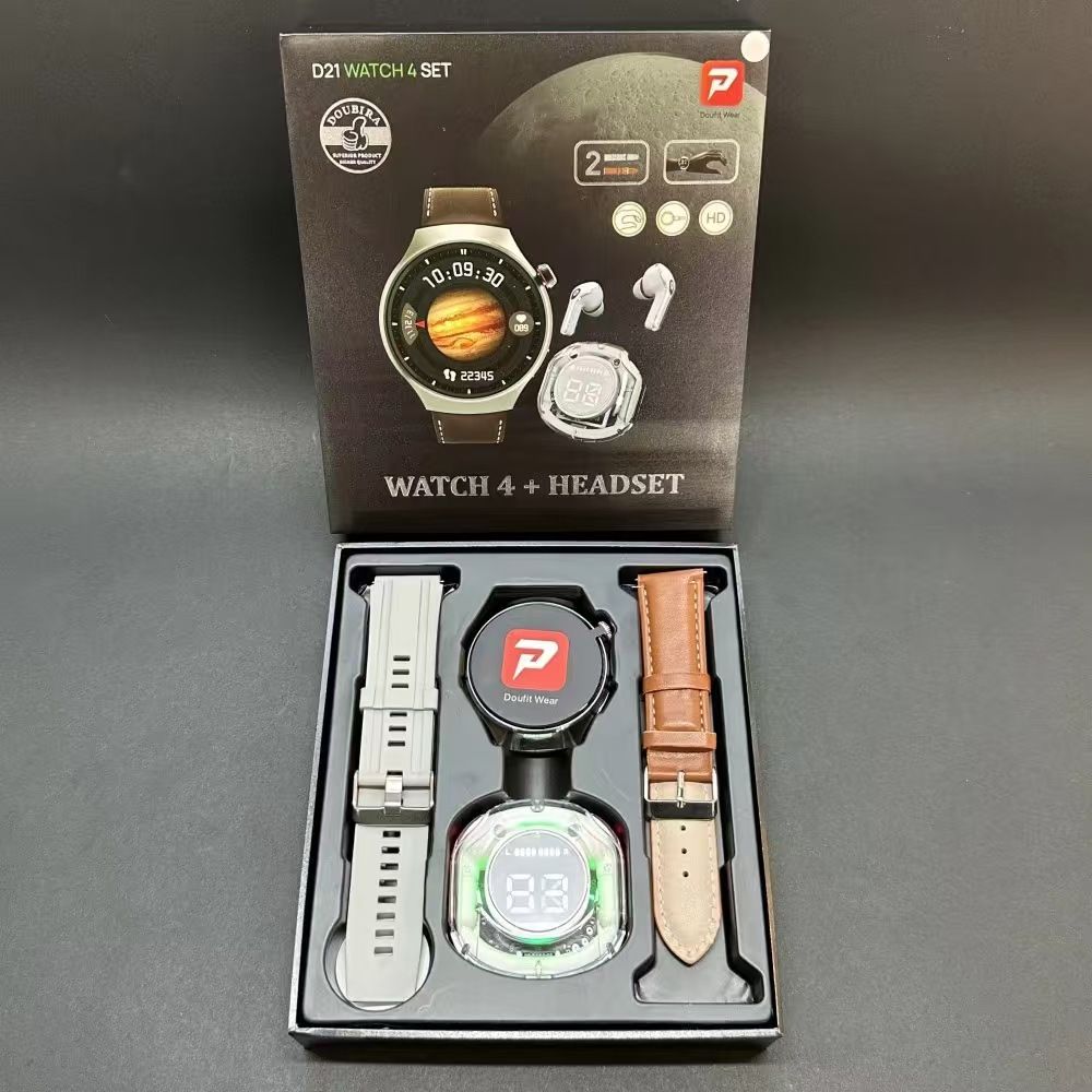 One factory  New smartwatch D21 Bluetooth TWS earphones 2-in-1 Bluetooth calling sports watch
