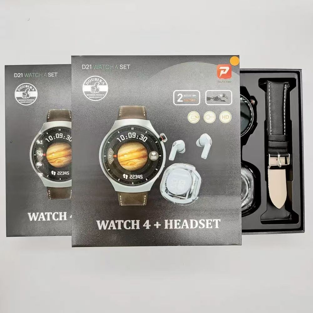One factory  New smartwatch D21 Bluetooth TWS earphones 2-in-1 Bluetooth calling sports watch
