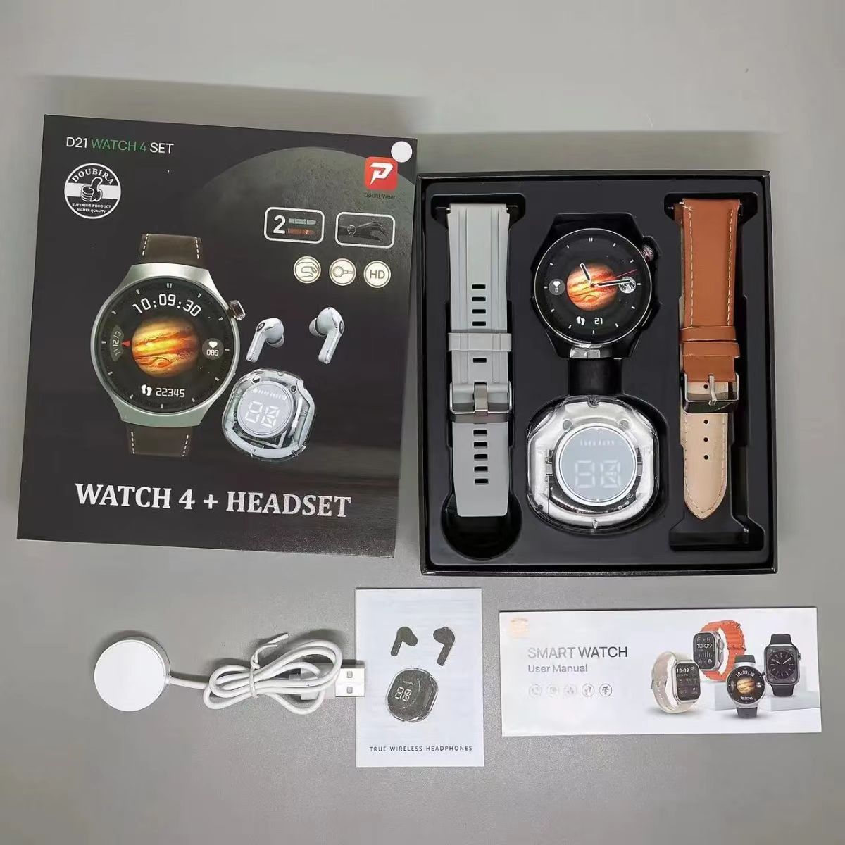 One factory  New smartwatch D21 Bluetooth TWS earphones 2-in-1 Bluetooth calling sports watch