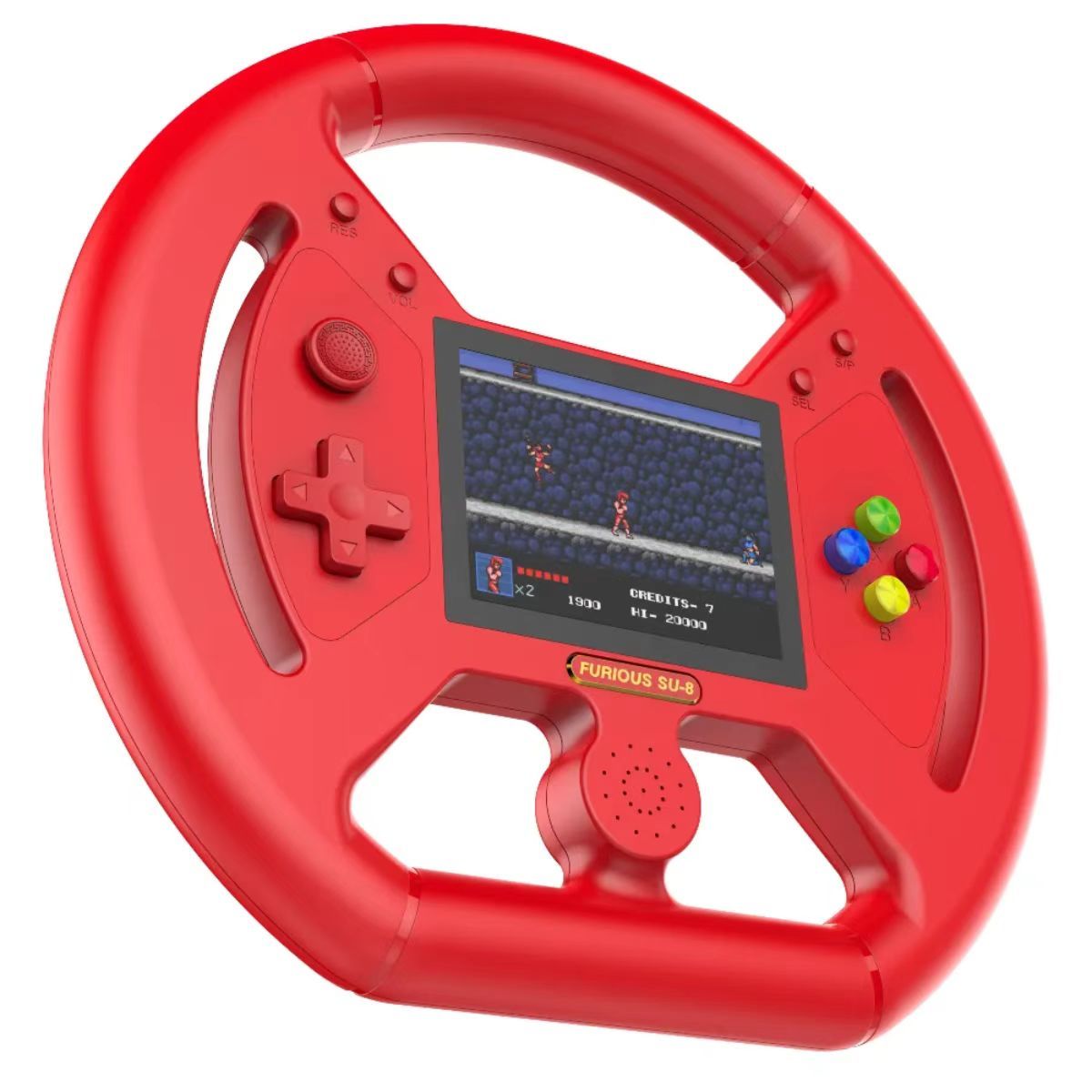 One factory  New SU-8 handheld game console 999 in one nostalgic gaming 3.5-inch large screen cool steering wheel design handheld device