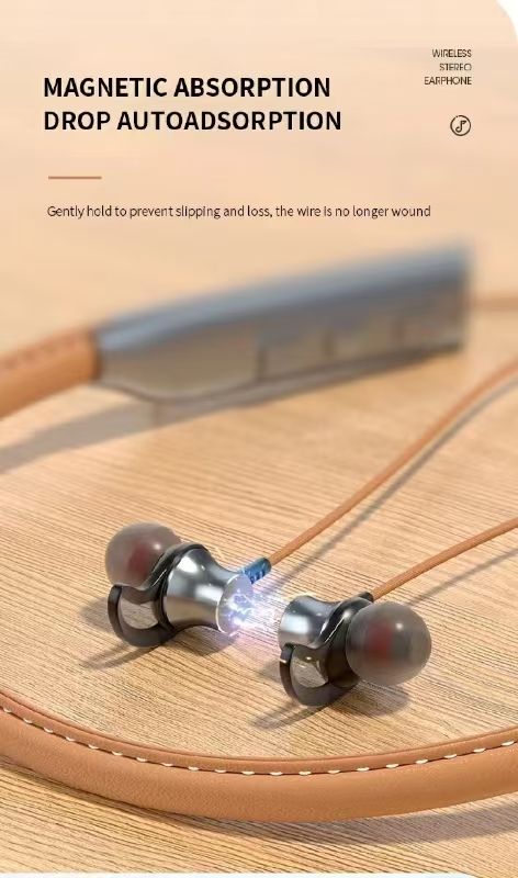 New true wireless Leather neck Bluetooth earphone single ear in ear running Support SD Card Bluetooth earphone